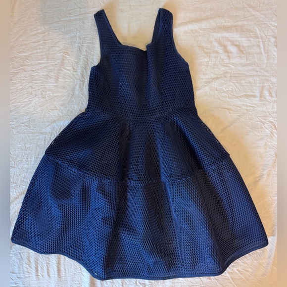 Gracia Navy Textured Mini Dress